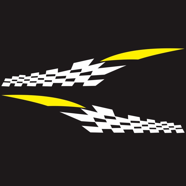 2 PCS/Set D-538 Checkered Totem Pattern Car Modified Decorative Sticker(White+Yellow)