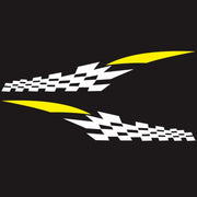 2 PCS/Set D-538 Checkered Totem Pattern Car Modified Decorative Sticker(White+Yellow)