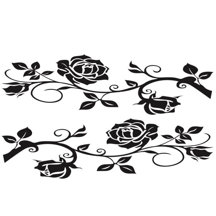 2 PCS/Set D-545 Rose Pattern Car Modified Decorative Sticker(Black)