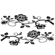 2 PCS/Set D-545 Rose Pattern Car Modified Decorative Sticker(Black)