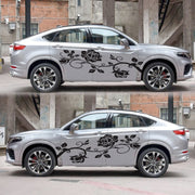 2 PCS/Set D-545 Rose Pattern Car Modified Decorative Sticker(Black)