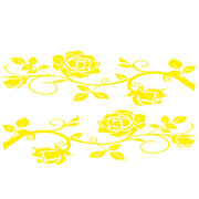 2 PCS/Set D-545 Rose Pattern Car Modified Decorative Sticker(Yellow)