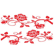 2 PCS/Set D-545 Rose Pattern Car Modified Decorative Sticker(Red)