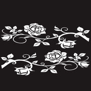 2 PCS/Set D-545 Rose Pattern Car Modified Decorative Sticker(White)