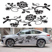 2 PCS/Set D-545 Rose Pattern Car Modified Decorative Sticker(Purple)