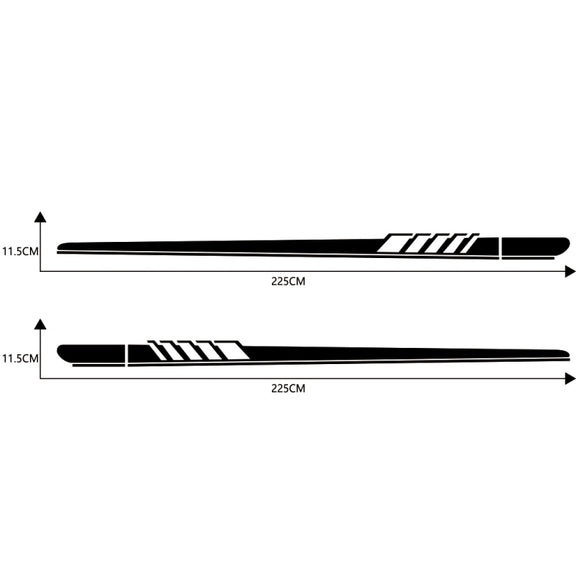2 PCS/Set D-608 Stripe Pattern Car Modified Decorative Sticker(Black)