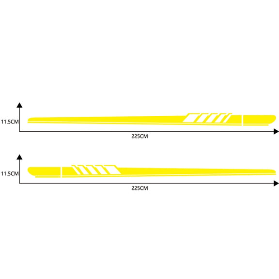 2 PCS/Set D-608 Stripe Pattern Car Modified Decorative Sticker(Yellow)