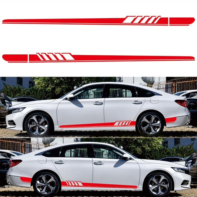 2 PCS/Set D-608 Stripe Pattern Car Modified Decorative Sticker(Red)