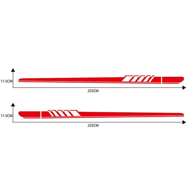 2 PCS/Set D-608 Stripe Pattern Car Modified Decorative Sticker(Red)