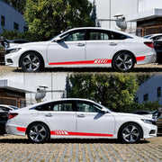 2 PCS/Set D-608 Stripe Pattern Car Modified Decorative Sticker(Red)