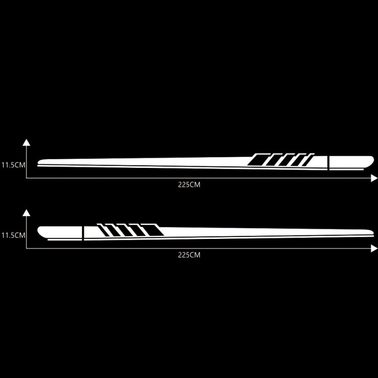 2 PCS/Set D-608 Stripe Pattern Car Modified Decorative Sticker(White)