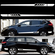 2 PCS/Set D-608 Stripe Pattern Car Modified Decorative Sticker(White)