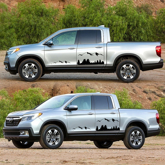2 PCS/Set D-684 Mountain Totem Pattern Car Modified Decorative Sticker(Black)