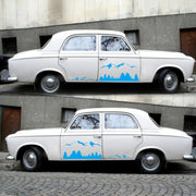 2 PCS/Set D-684 Mountain Totem Pattern Car Modified Decorative Sticker(Blue)