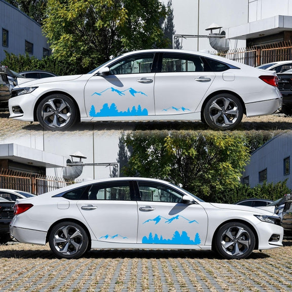 2 PCS/Set D-684 Mountain Totem Pattern Car Modified Decorative Sticker(Blue)