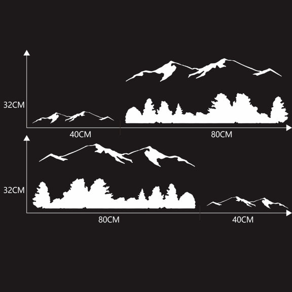 2 PCS/Set D-684 Mountain Totem Pattern Car Modified Decorative Sticker(White)