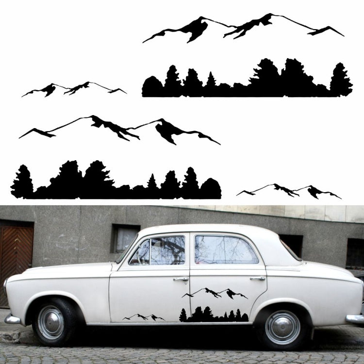 2 PCS/Set D-684 Mountain Totem Pattern Car Modified Decorative Sticker(White)
