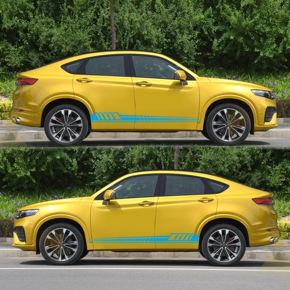 2 PCS/Set D-707 Striped Totem Pattern Car Modified Decorative Sticker(Blue)