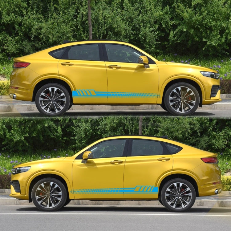 2 PCS/Set D-707 Striped Totem Pattern Car Modified Decorative Sticker(Blue)