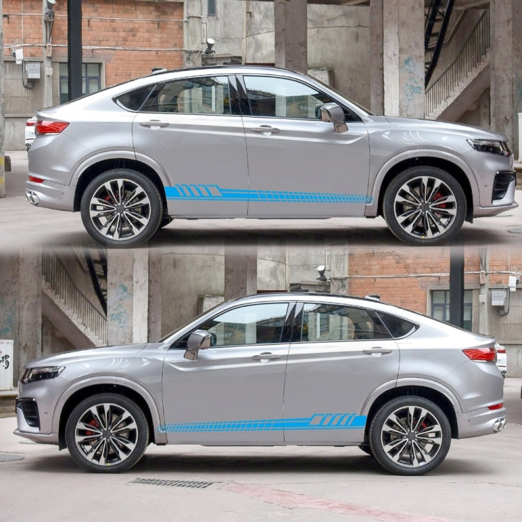 2 PCS/Set D-707 Striped Totem Pattern Car Modified Decorative Sticker(Blue)