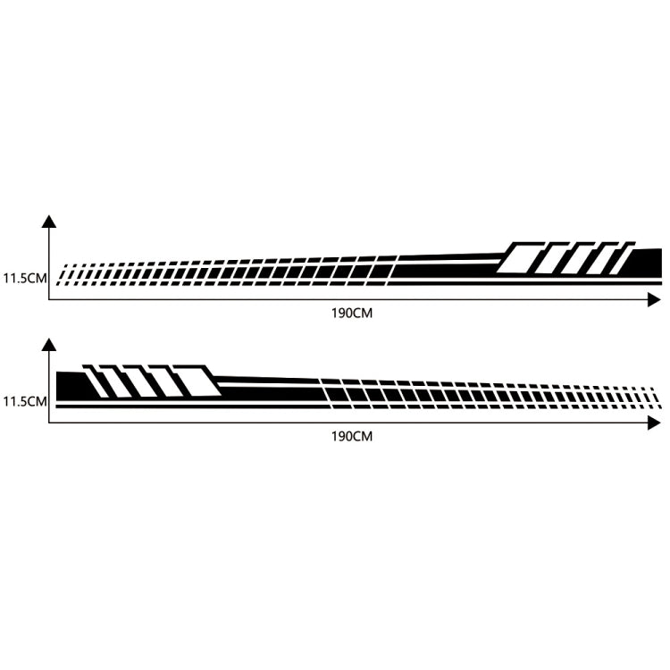 2 PCS/Set D-707 Striped Totem Pattern Car Modified Decorative Sticker(Black)