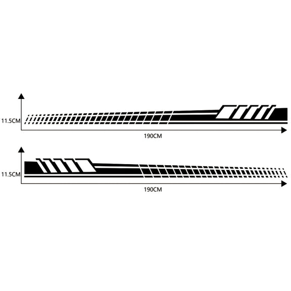 2 PCS/Set D-707 Striped Totem Pattern Car Modified Decorative Sticker(Black)