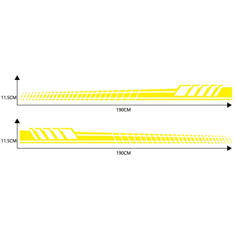 2 PCS/Set D-707 Striped Totem Pattern Car Modified Decorative Sticker(Yellow)