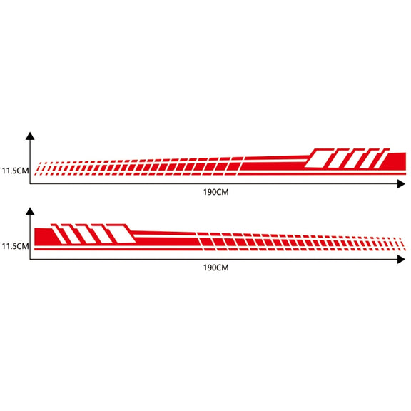 2 PCS/Set D-707 Striped Totem Pattern Car Modified Decorative Sticker(Red)