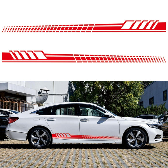 2 PCS/Set D-707 Striped Totem Pattern Car Modified Decorative Sticker(Red)