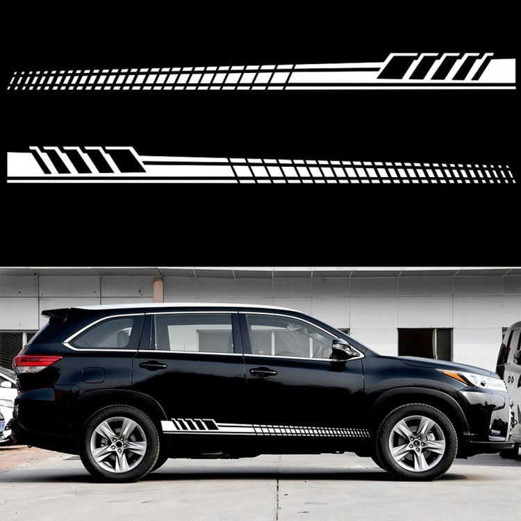 2 PCS/Set D-707 Striped Totem Pattern Car Modified Decorative Sticker(White)