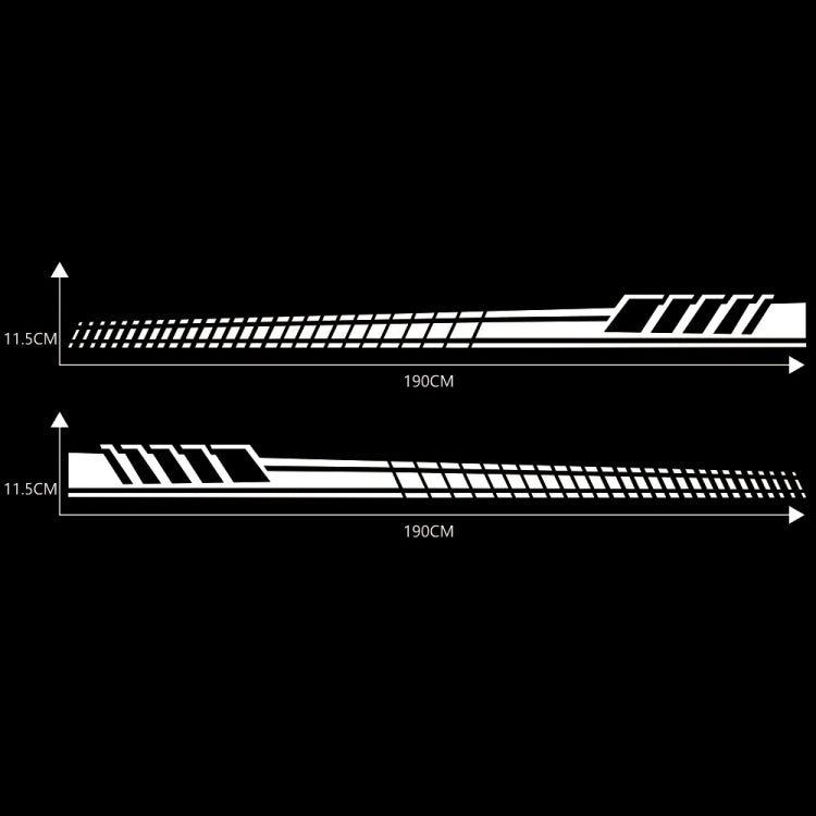 2 PCS/Set D-707 Striped Totem Pattern Car Modified Decorative Sticker(White)