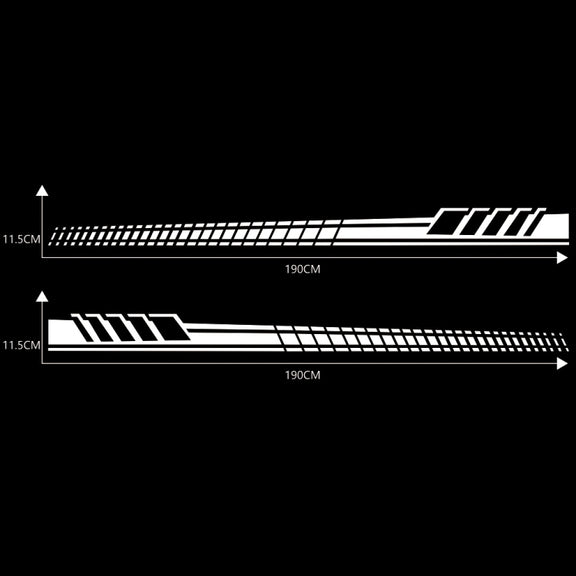 2 PCS/Set D-707 Striped Totem Pattern Car Modified Decorative Sticker(White)