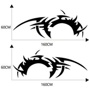2 PCS/Set D-719 Flame Hot Wheel Pattern Car Modified Decorative Sticker(Black)