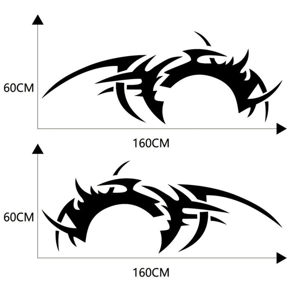 2 PCS/Set D-719 Flame Hot Wheel Pattern Car Modified Decorative Sticker(Black)