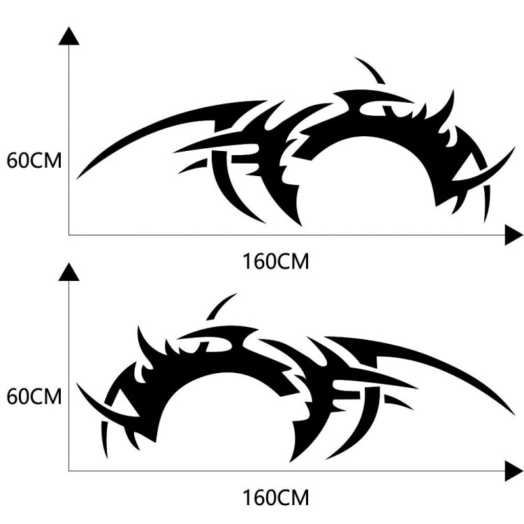 2 PCS/Set D-719 Flame Hot Wheel Pattern Car Modified Decorative Sticker(Black)