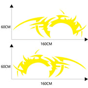2 PCS/Set D-719 Flame Hot Wheel Pattern Car Modified Decorative Sticker(Yellow)