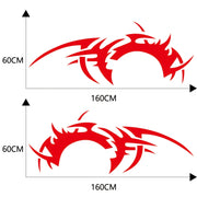 2 PCS/Set D-719 Flame Hot Wheel Pattern Car Modified Decorative Sticker(Red)