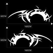 2 PCS/Set D-719 Flame Hot Wheel Pattern Car Modified Decorative Sticker(White)