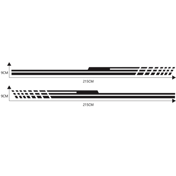 D-730 Stripe Pattern Car Modified Decorative Sticker(Black)