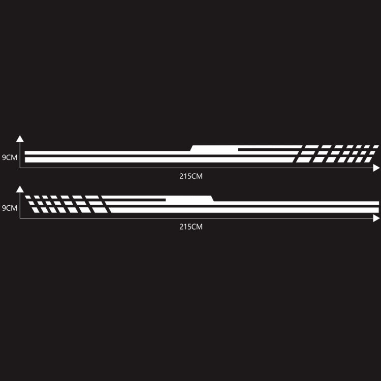 D-730 Stripe Pattern Car Modified Decorative Sticker(White)