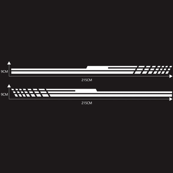 D-730 Stripe Pattern Car Modified Decorative Sticker(White)