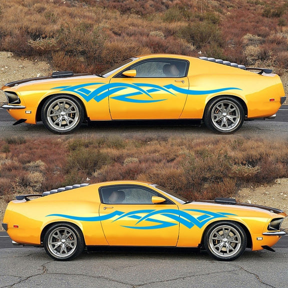 2 PCS/Set D-731 Totem Pattern Car Modified Decorative Sticker(Blue)