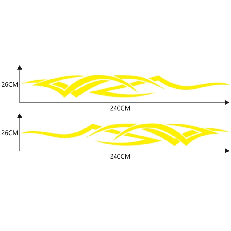 2 PCS/Set D-731 Totem Pattern Car Modified Decorative Sticker(Yellow)