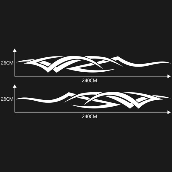 2 PCS/Set D-731 Totem Pattern Car Modified Decorative Sticker(White)