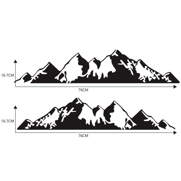 2 PCS/Set D-750 Mountain Pattern Car Modified Decorative Sticker(Black)