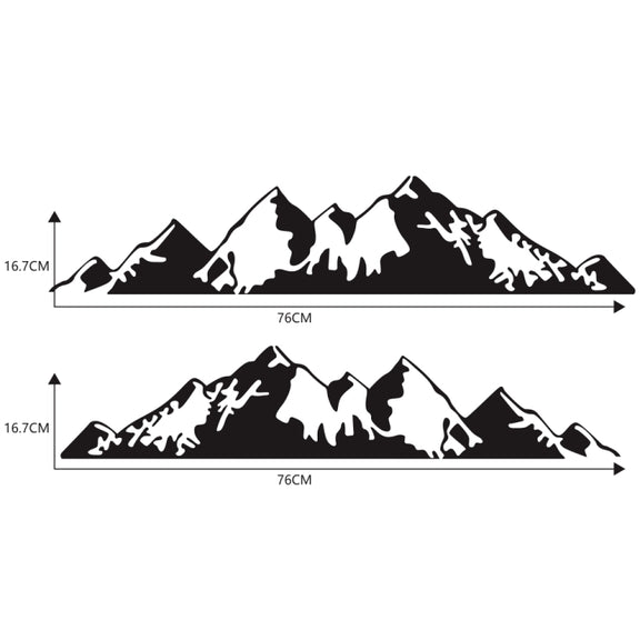 2 PCS/Set D-750 Mountain Pattern Car Modified Decorative Sticker(Black)