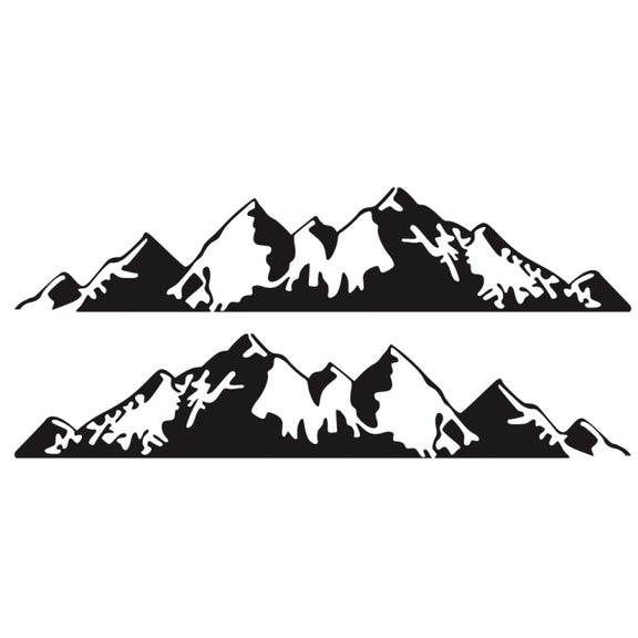 2 PCS/Set D-750 Mountain Pattern Car Modified Decorative Sticker(Black)