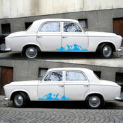 2 PCS/Set D-750 Mountain Pattern Car Modified Decorative Sticker(Blue)