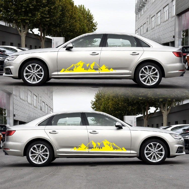 2 PCS/Set D-750 Mountain Pattern Car Modified Decorative Sticker(Yellow)