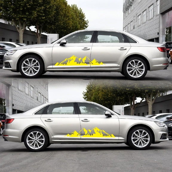 2 PCS/Set D-750 Mountain Pattern Car Modified Decorative Sticker(Yellow)